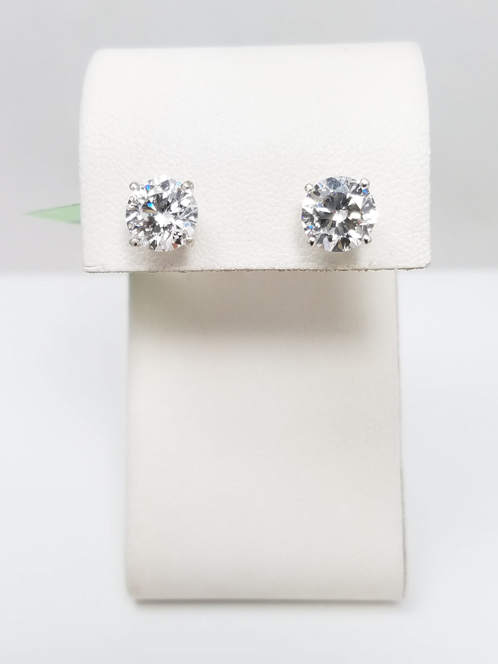 NEW IGI Certified 3ctw Round Brilliant Lab Grown Diamond 14k White Gold Stud Earrings VS2- D