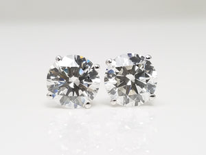 NEW IGI Certified 2.16ctw Round Brilliant Lab Grown Diamond 14k White Gold Stud Earrings VS1- F