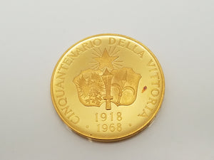 Cool 22k Yellow Gold 50th Anniversary Of The Victory Italian Gold Medal