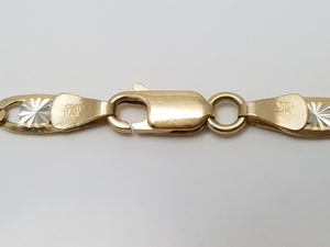 Flashy 21" Solid 14k Tri Color Gold Mariner Link Chain Necklace
