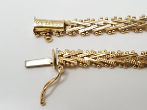 Attractive 7" Solid 14k Yellow Gold Riccio Link Bracelet