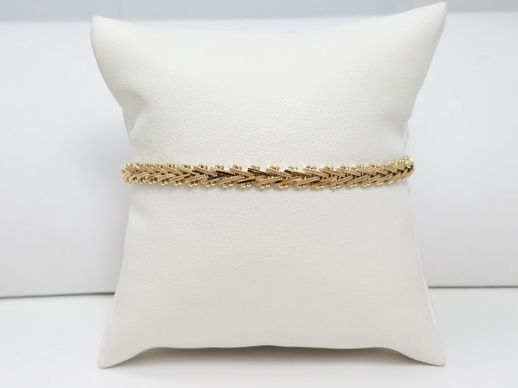 Attractive 7" Solid 14k Yellow Gold Riccio Link Bracelet