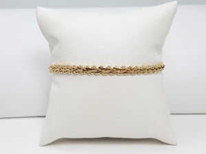 Attractive 7" Solid 14k Yellow Gold Riccio Link Bracelet
