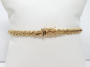 Attractive 7" Solid 14k Yellow Gold Riccio Link Bracelet