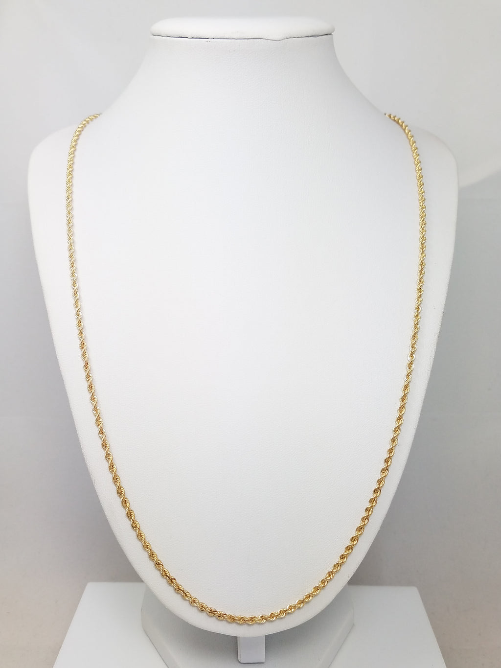 Magical 24" Solid 14k Yellow Gold Rope Chain Necklace