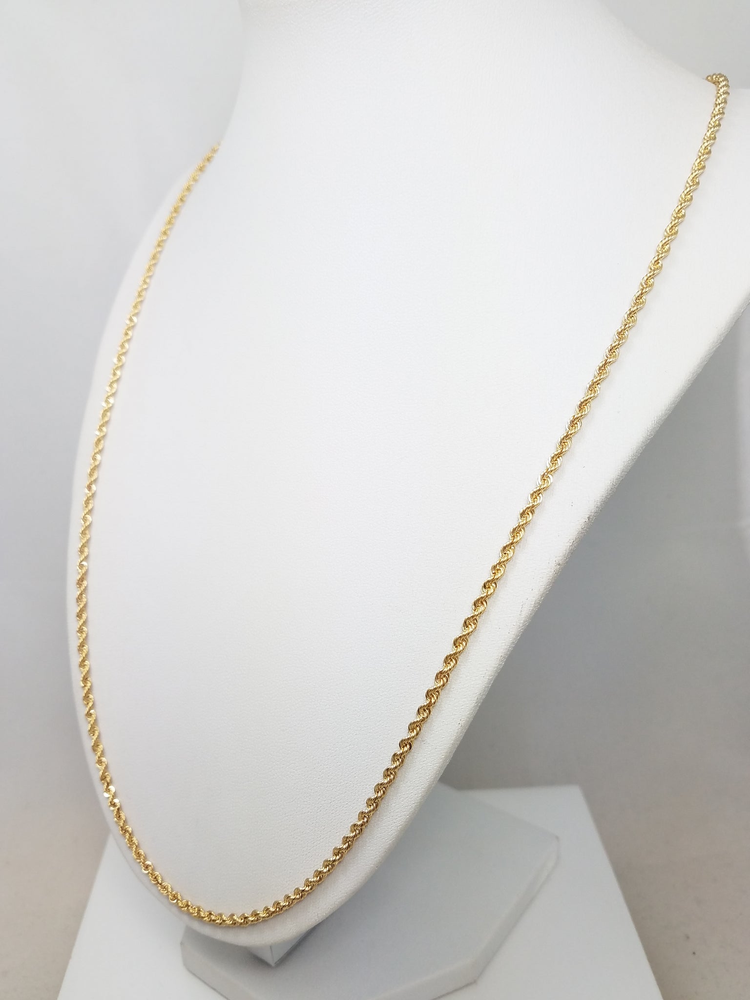 Magical 24" Solid 14k Yellow Gold Rope Chain Necklace