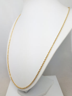 Magical 24" Solid 14k Yellow Gold Rope Chain Necklace