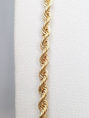 Magical 24" Solid 14k Yellow Gold Rope Chain Necklace