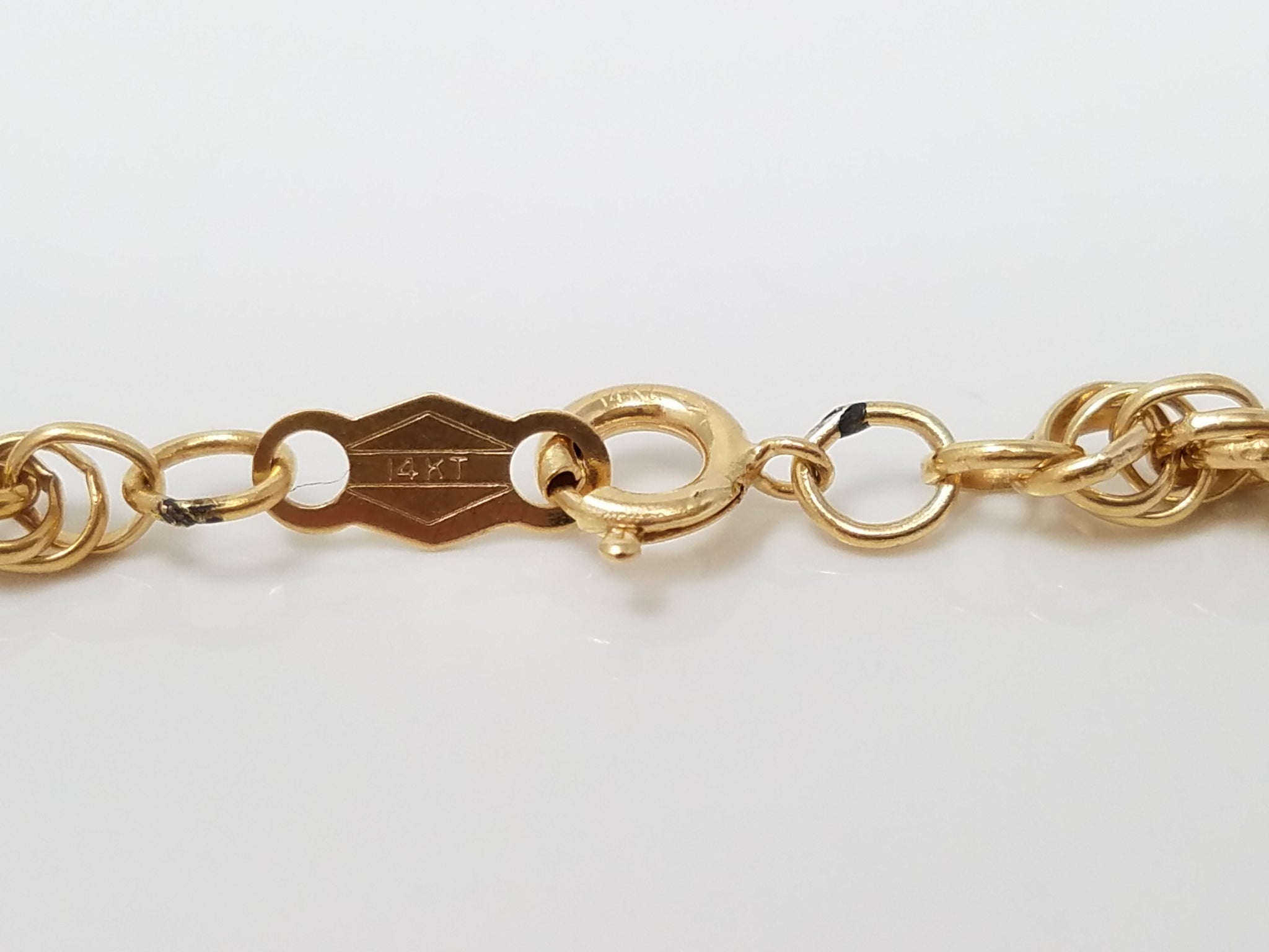 Sweet 18" Solid 14k Yellow Gold Rope Chain Necklace