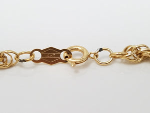 Sweet 18" Solid 14k Yellow Gold Rope Chain Necklace