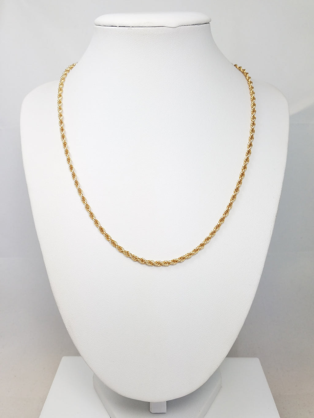 Sweet 18" Solid 14k Yellow Gold Rope Chain Necklace