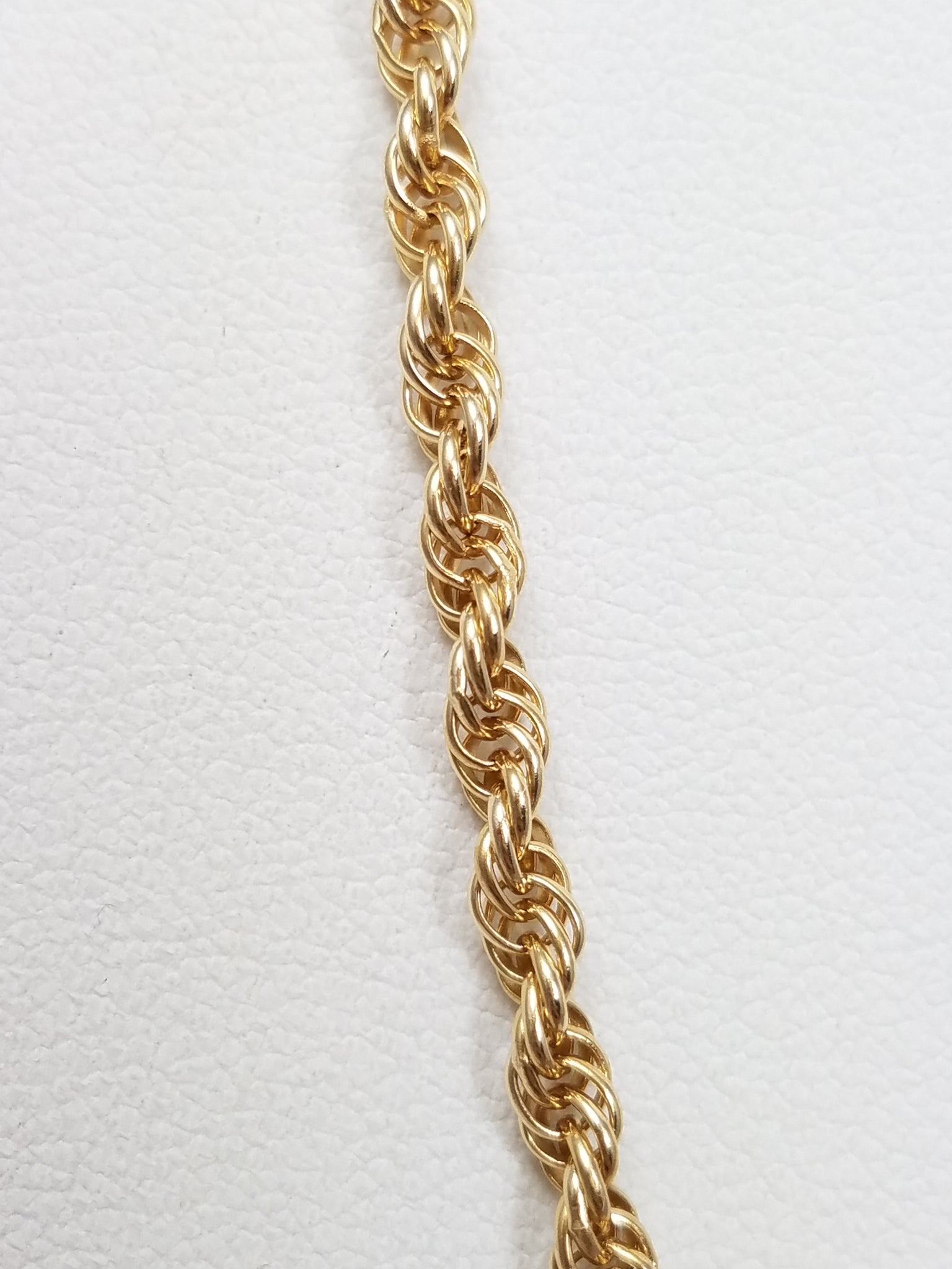 Sweet 18" Solid 14k Yellow Gold Rope Chain Necklace
