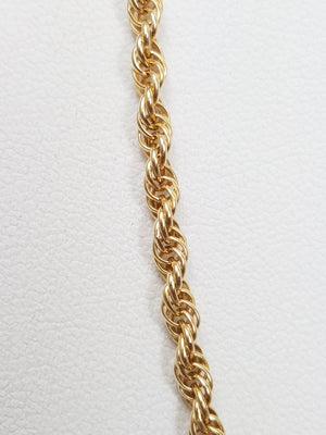 Sweet 18" Solid 14k Yellow Gold Rope Chain Necklace