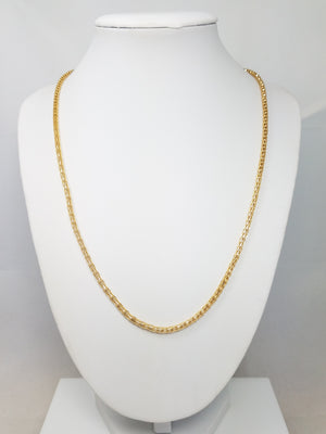 Shimmering 20" 14k Yellow Gold Fancy Link Chain Necklace