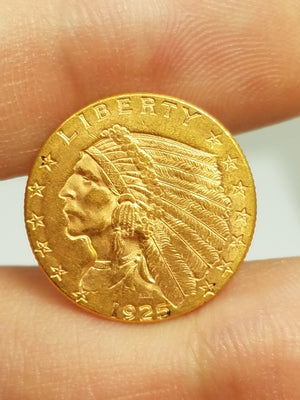 Incredible 1925-D US$2.50 Indian Head Gold Coin
