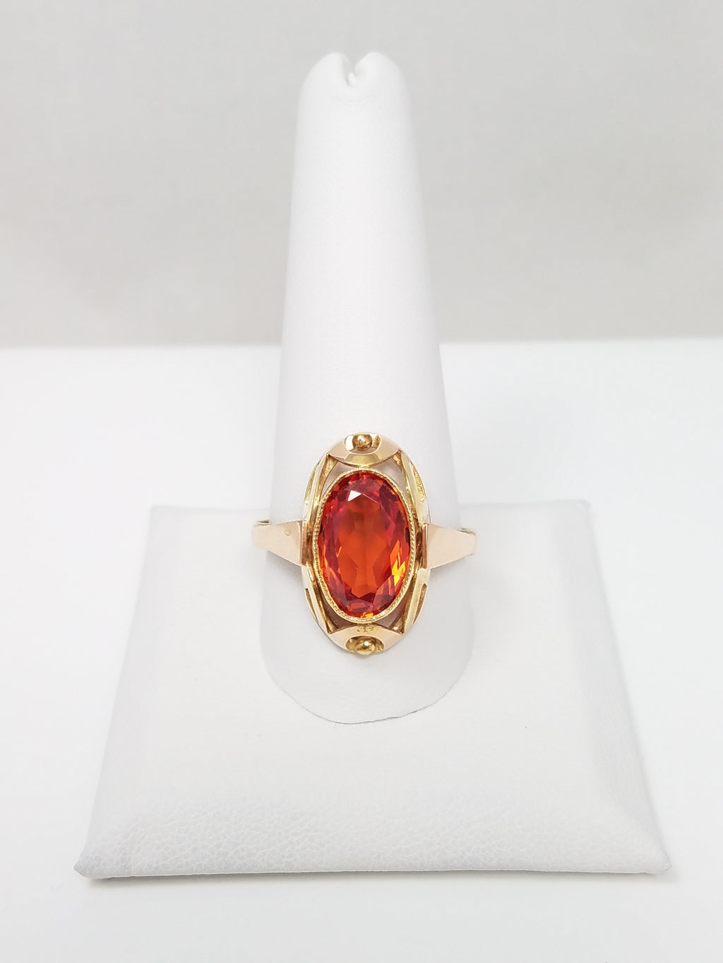 Elegant Hand-Made Lab Sapphire 14K Ring
