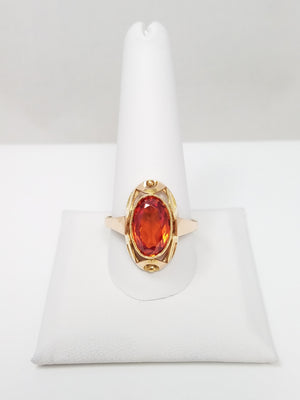 Elegant Hand-Made Lab Sapphire 14K Ring