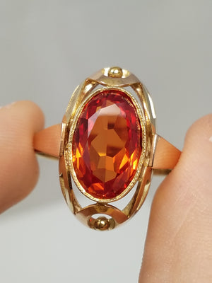 Elegant Hand-Made Lab Sapphire 14K Ring