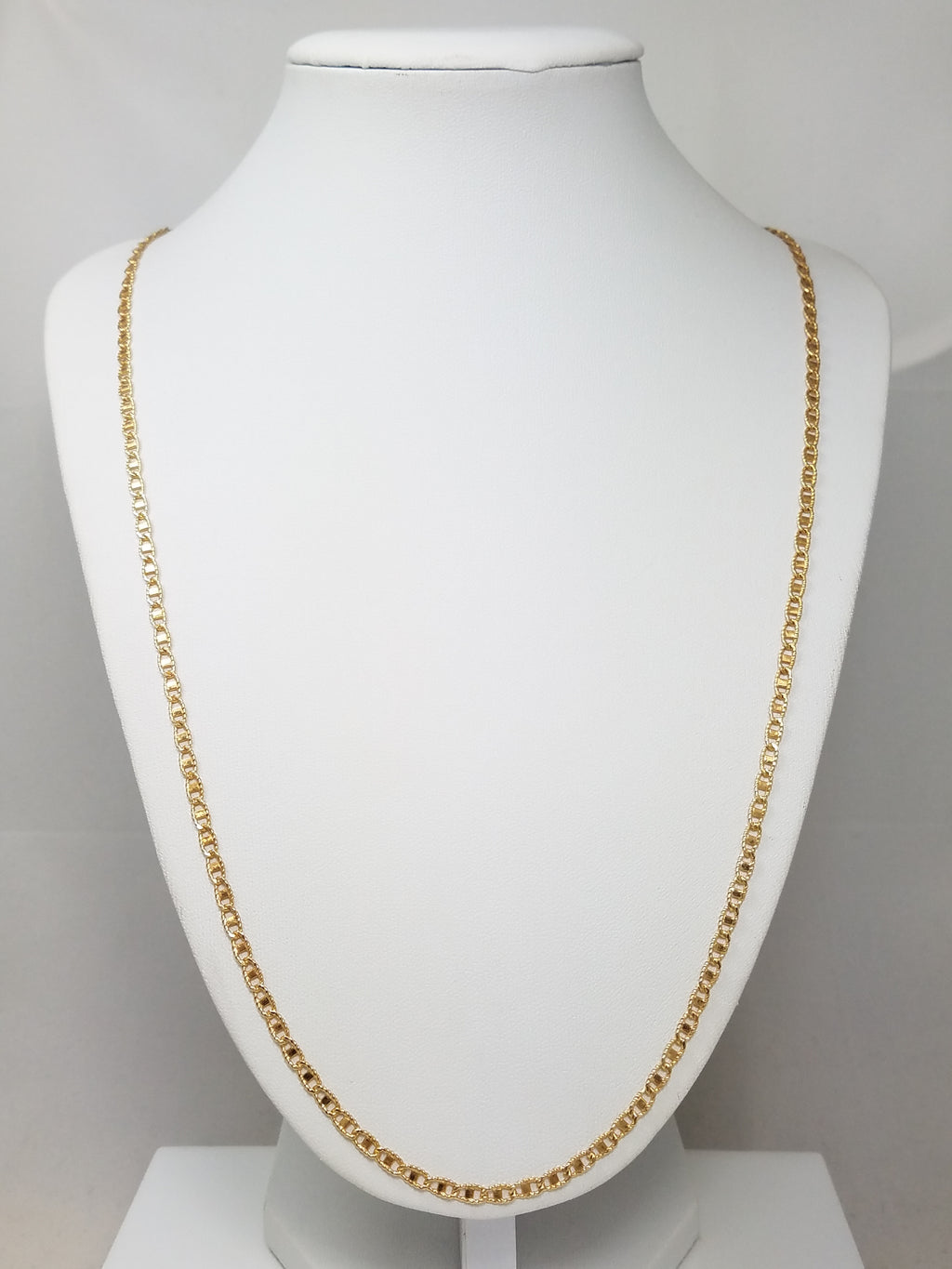 Eye Catching 29.5" 14k Yellow Gold Fancy Mariner Link Chain Necklace