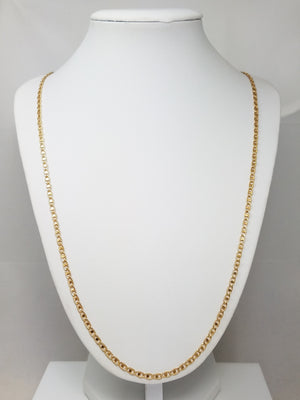 Eye Catching 29.5" 14k Yellow Gold Fancy Mariner Link Chain Necklace