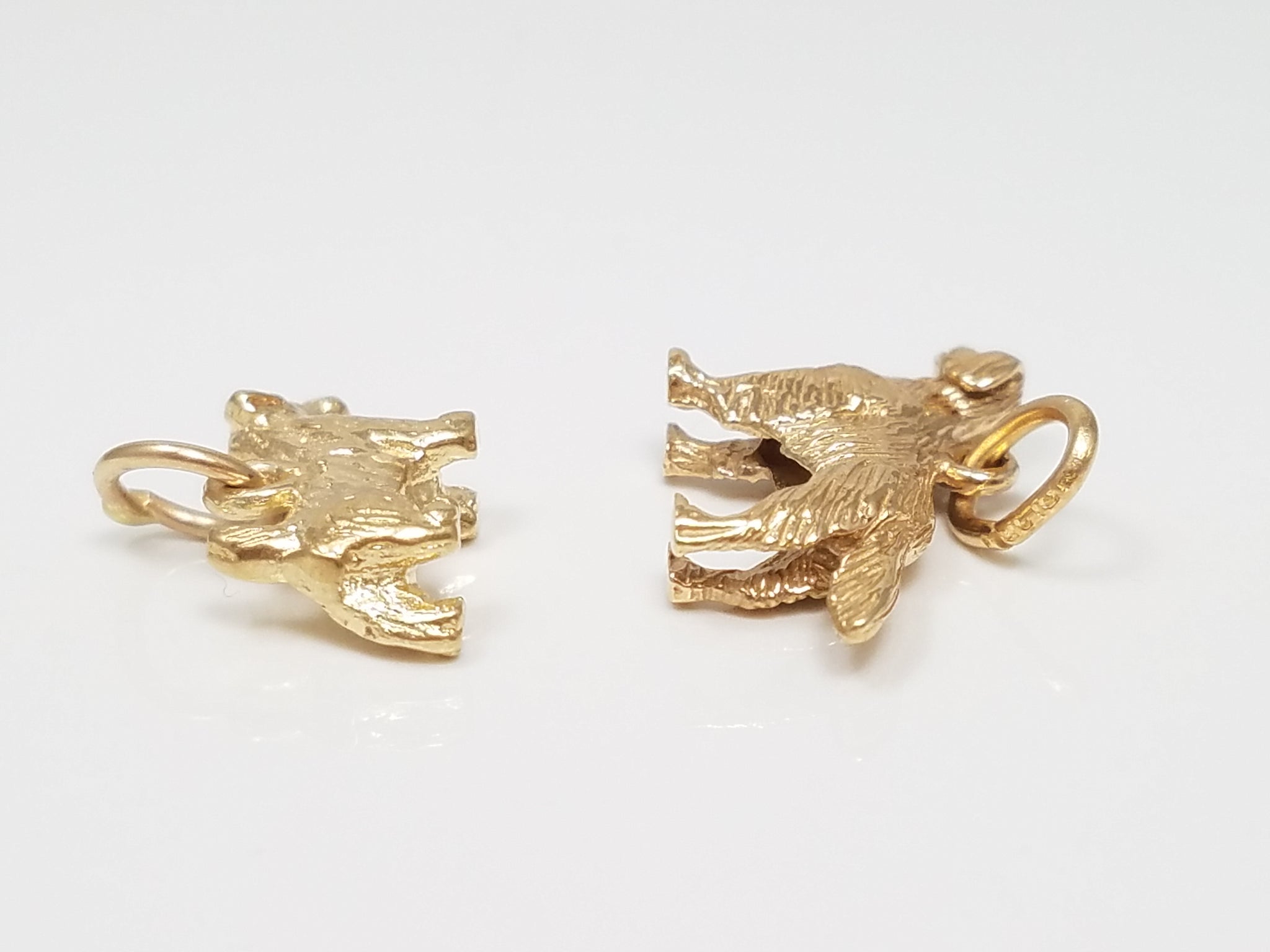 Two Cute 9k & 10k Solid Yellow Gold Dog Charm/Pendant