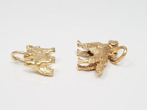 Two Cute 9k & 10k Solid Yellow Gold Dog Charm/Pendant