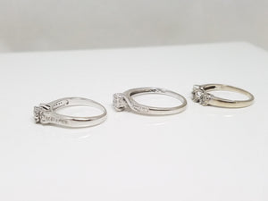 Three Beautiful 10k White Gold Natural Diamond Cluster Ring Lot