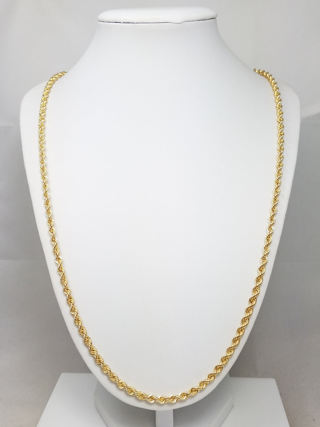 Sporty 26.5" 10k Yellow Gold Hollow Rope Chain Necklace
