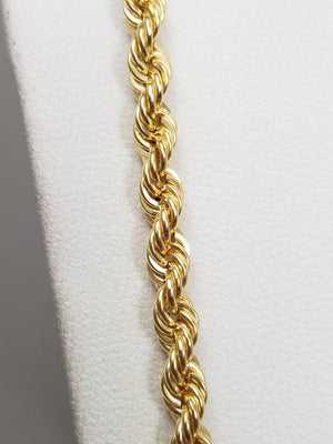 Sporty 26.5" 10k Yellow Gold Hollow Rope Chain Necklace