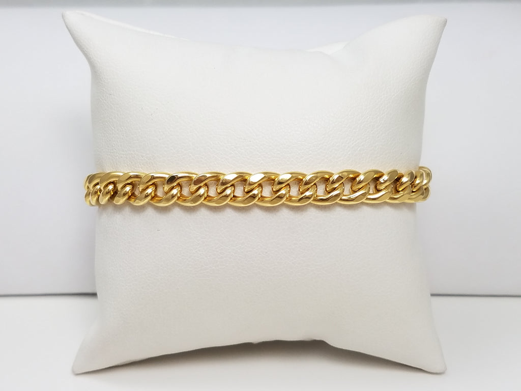 Magnificent 7.5" Hollow 14k Yellow Gold Curb Link Bracelet