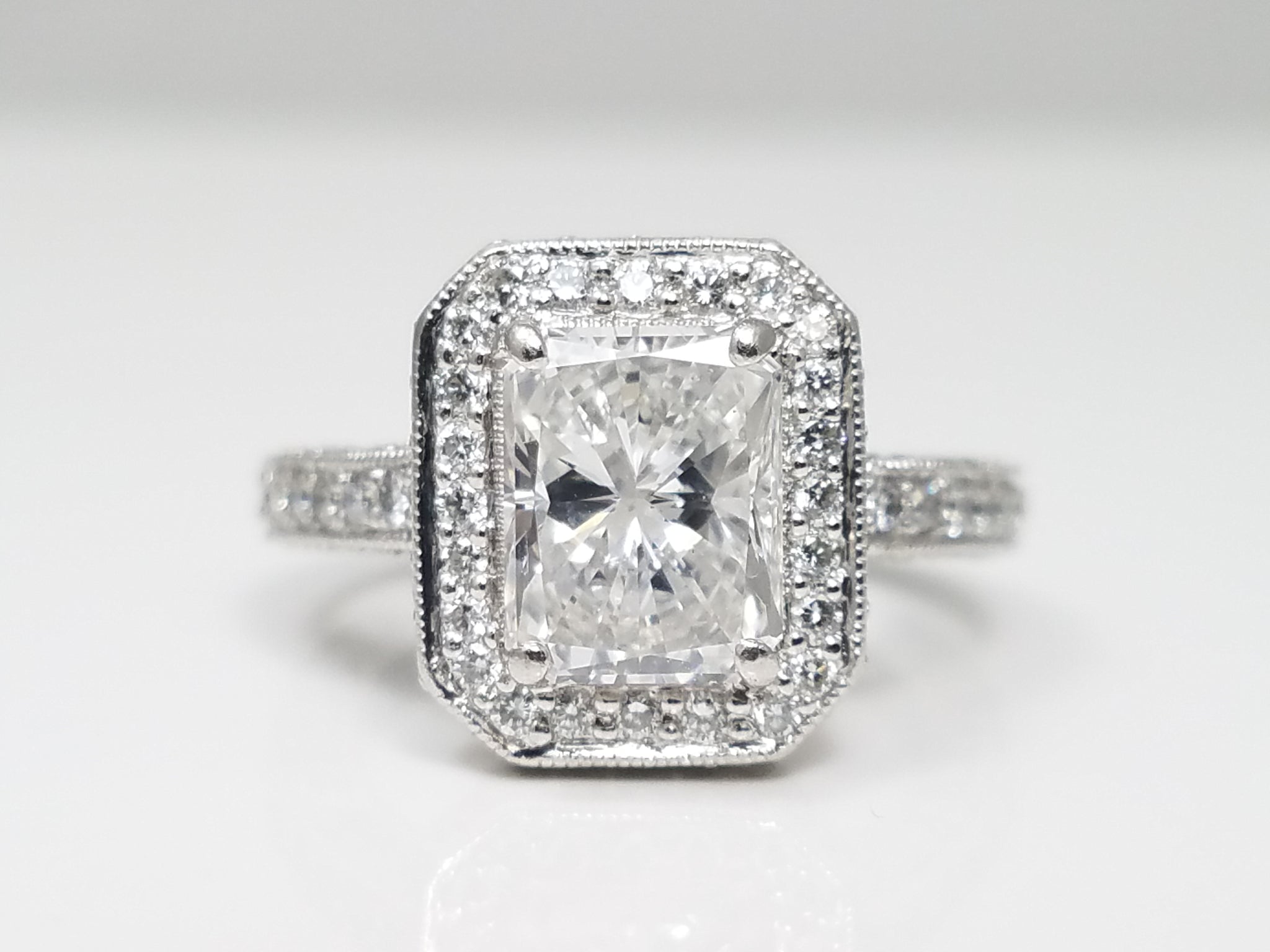 Extravagant Platinum GIA Certified Natural Diamond Engagement Ring