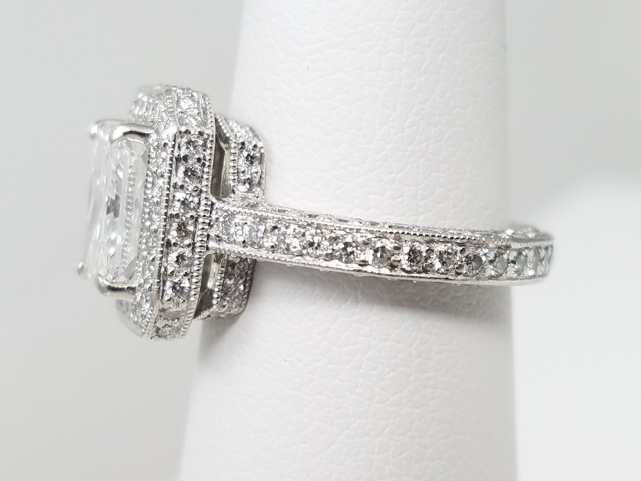 Extravagant Platinum GIA Certified Natural Diamond Engagement Ring