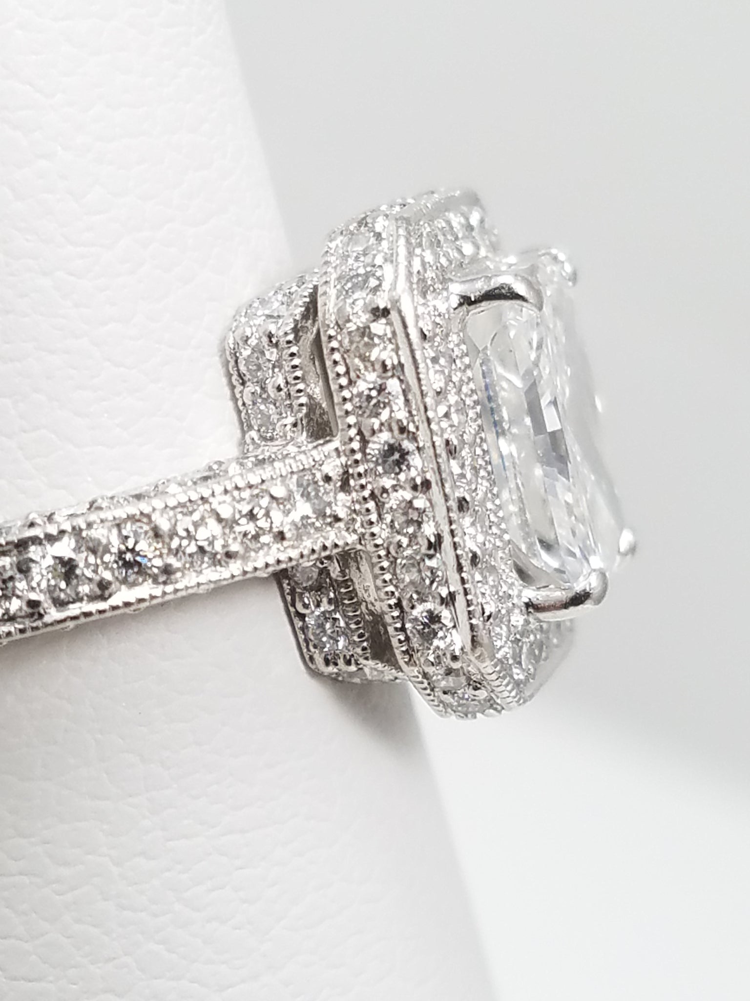 Extravagant Platinum GIA Certified Natural Diamond Engagement Ring