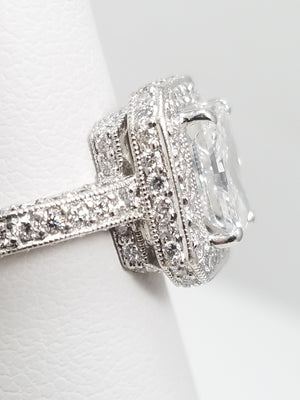 Extravagant Platinum GIA Certified Natural Diamond Engagement Ring