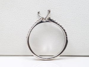Simple 18k White Gold Natural Diamond Engagement Ring Mount