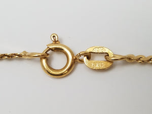 Old Fashion 20" Solid 18k Yellow Gold Serpentine Chain Necklace