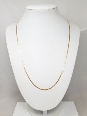 Old Fashion 20" Solid 18k Yellow Gold Serpentine Chain Necklace