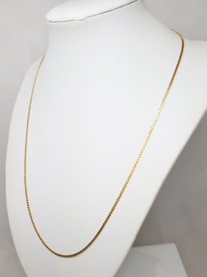 Old Fashion 20" Solid 18k Yellow Gold Serpentine Chain Necklace