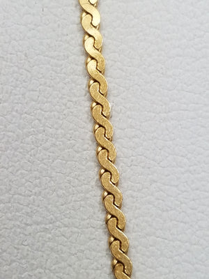Old Fashion 20" Solid 18k Yellow Gold Serpentine Chain Necklace
