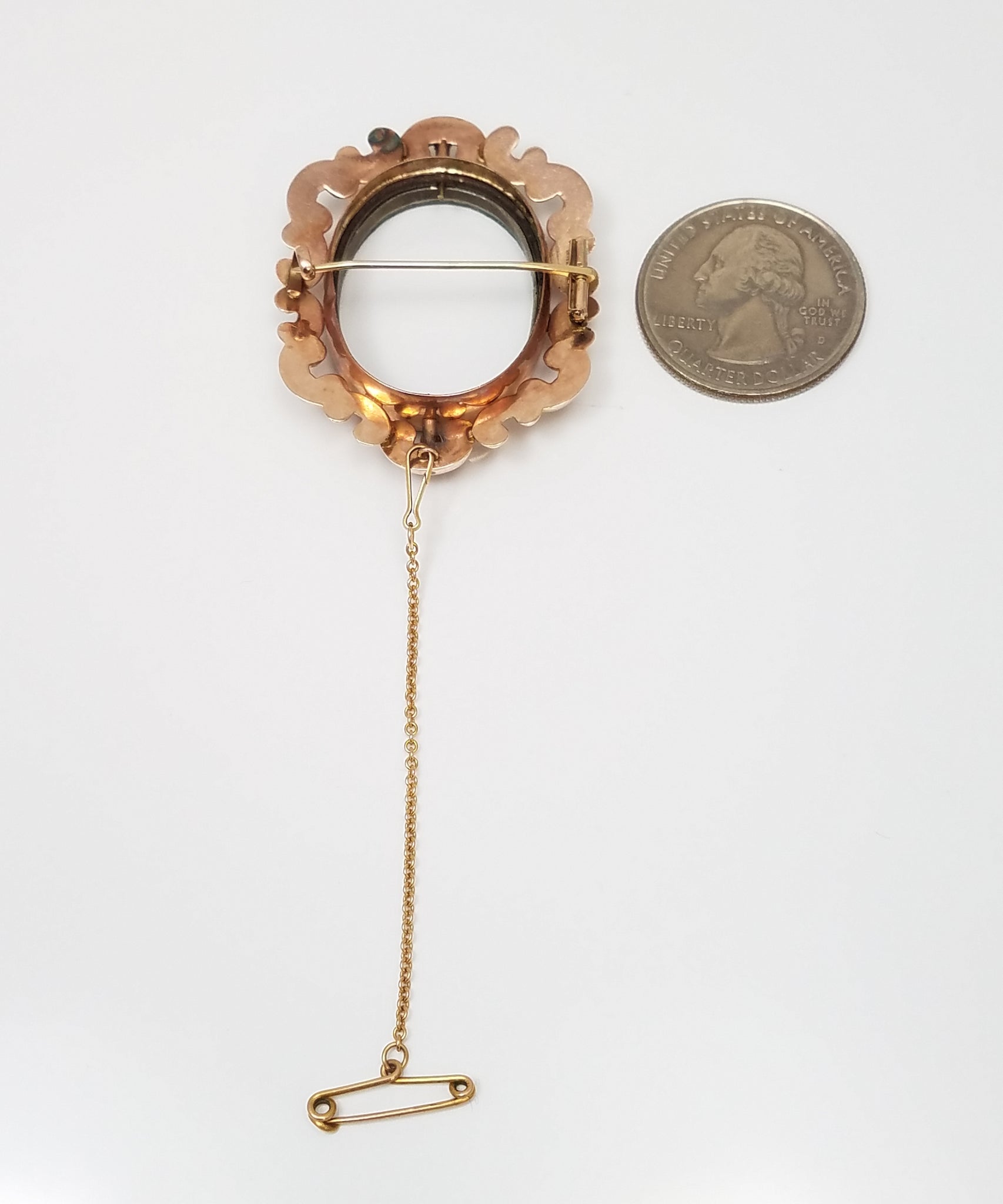 Victorian Era 8k Gold Brooch Pin Rotating Mount