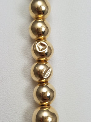 Glamorous 18" 14k Yellow Gold Graduating Hollow Round Ball Necklace