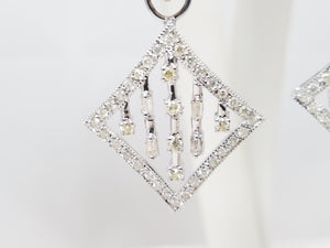 Elegant 14k White Gold Natural Diamond Dangle Earrings