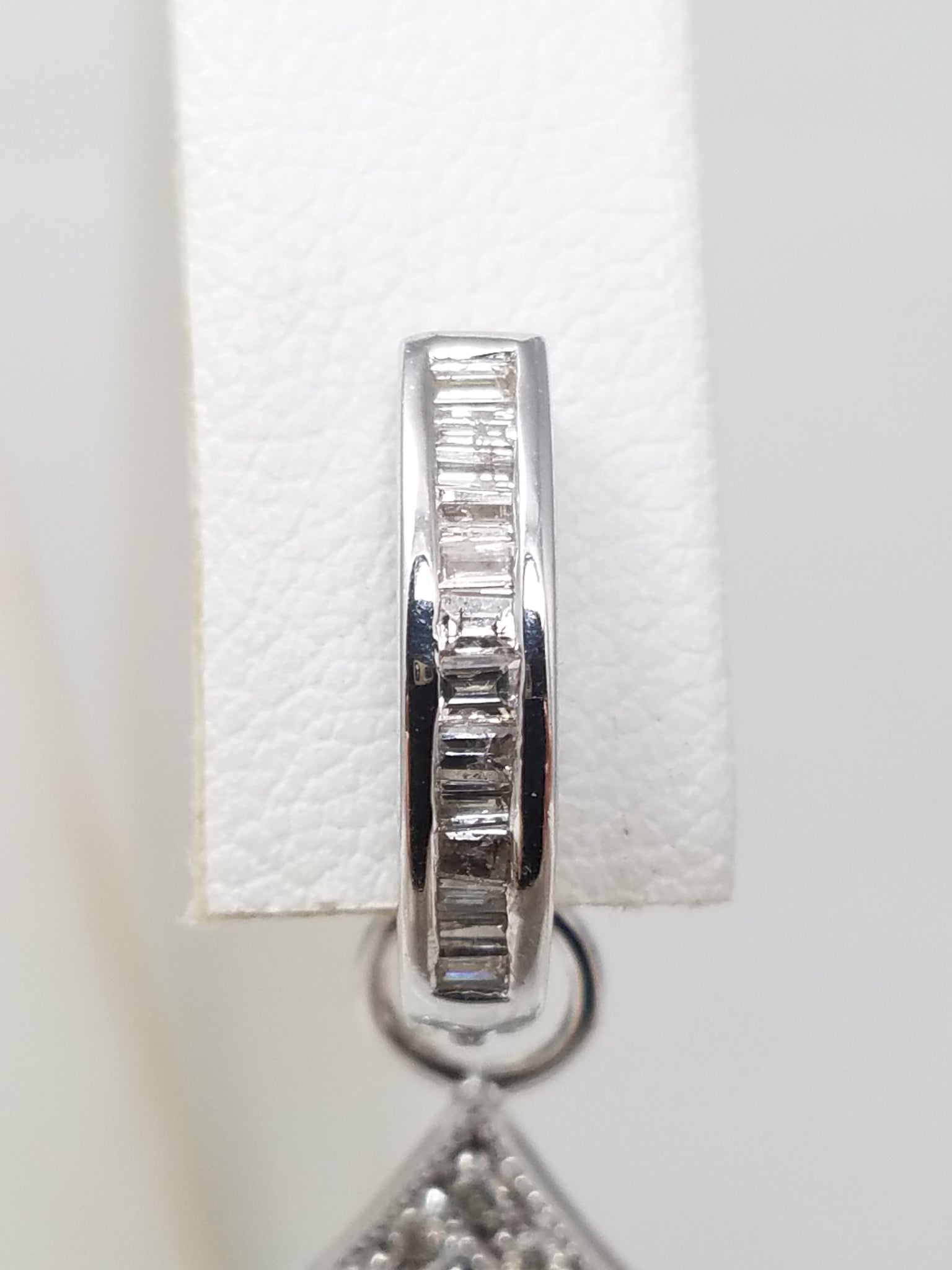 Elegant 14k White Gold Natural Diamond Dangle Earrings