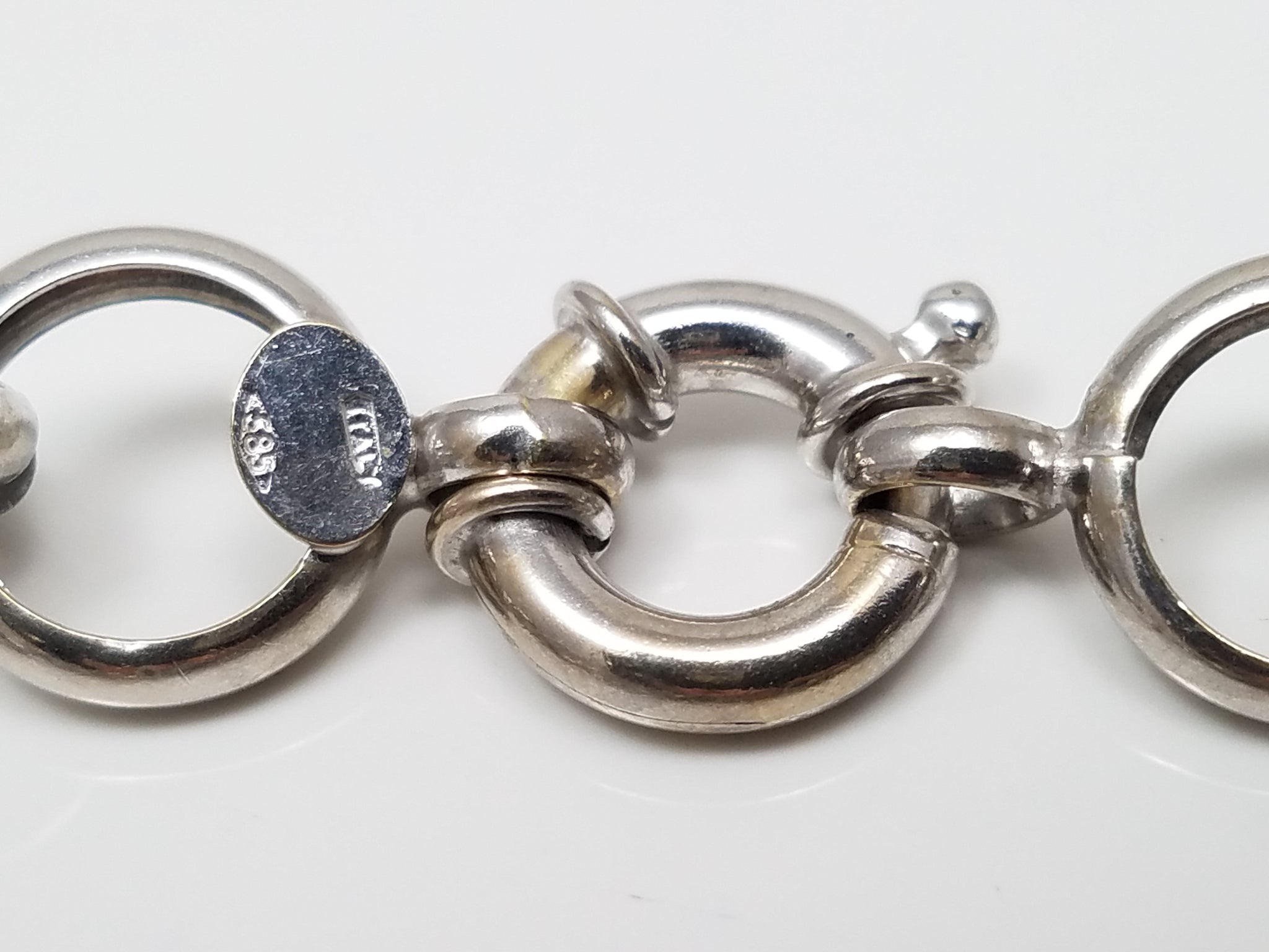 Cute 14k White Gold 8" Rolo Link 3-D Charm Bracelet