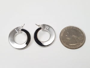 Modern Italian 18k White Gold Hoop Earrings