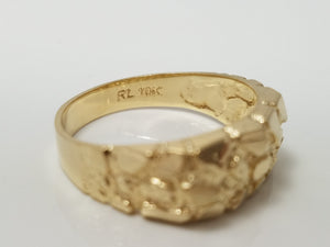 Classic 10k Yellow Gold Nugget Ring