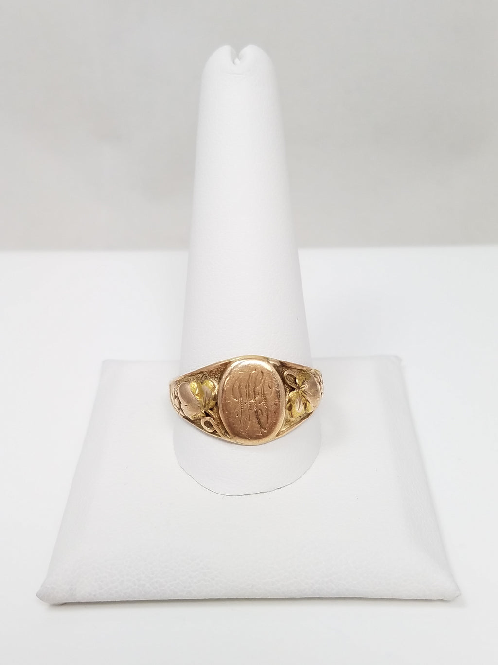 Antique Vintage 8k Tri Color Gold Signet Ring