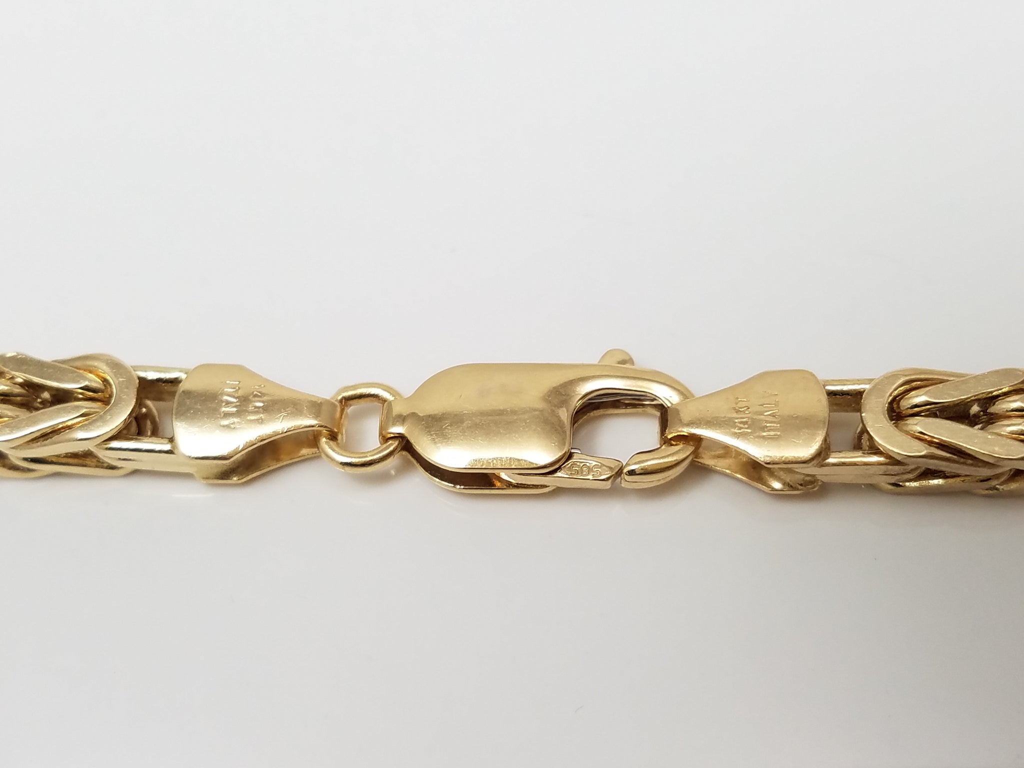 Grand 30" 14k Yellow Gold Solid Byzantine Link Chain Necklace