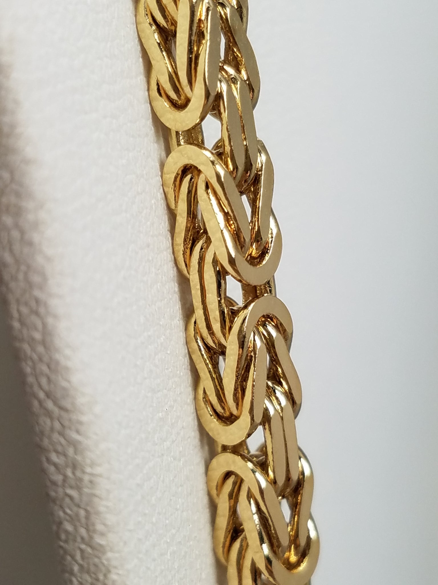 Grand 30" 14k Yellow Gold Solid Byzantine Link Chain Necklace