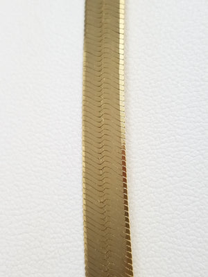 Classic 18" 10k Yellow Gold Herringbone Chain Necklace